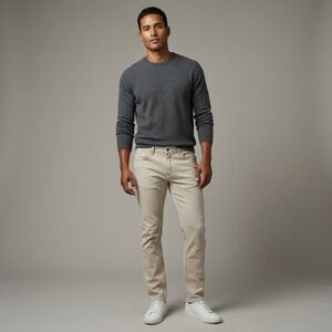 Marine Layer Slim Straight Khaki Tan Stretch Denim Jeans Mens 33x34 13505